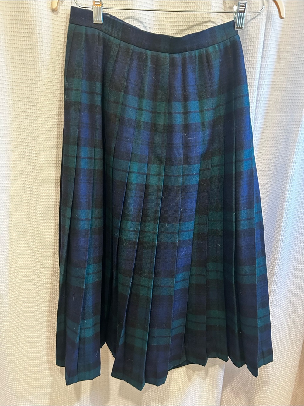 Vintage Ralph Lauren Blackwatch Plaid Midi Wrap Skirt with Buckle Straps - Picture 3 of 5